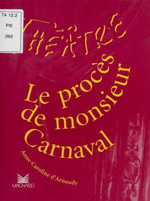 cover image of Le procès de monsieur Carnaval